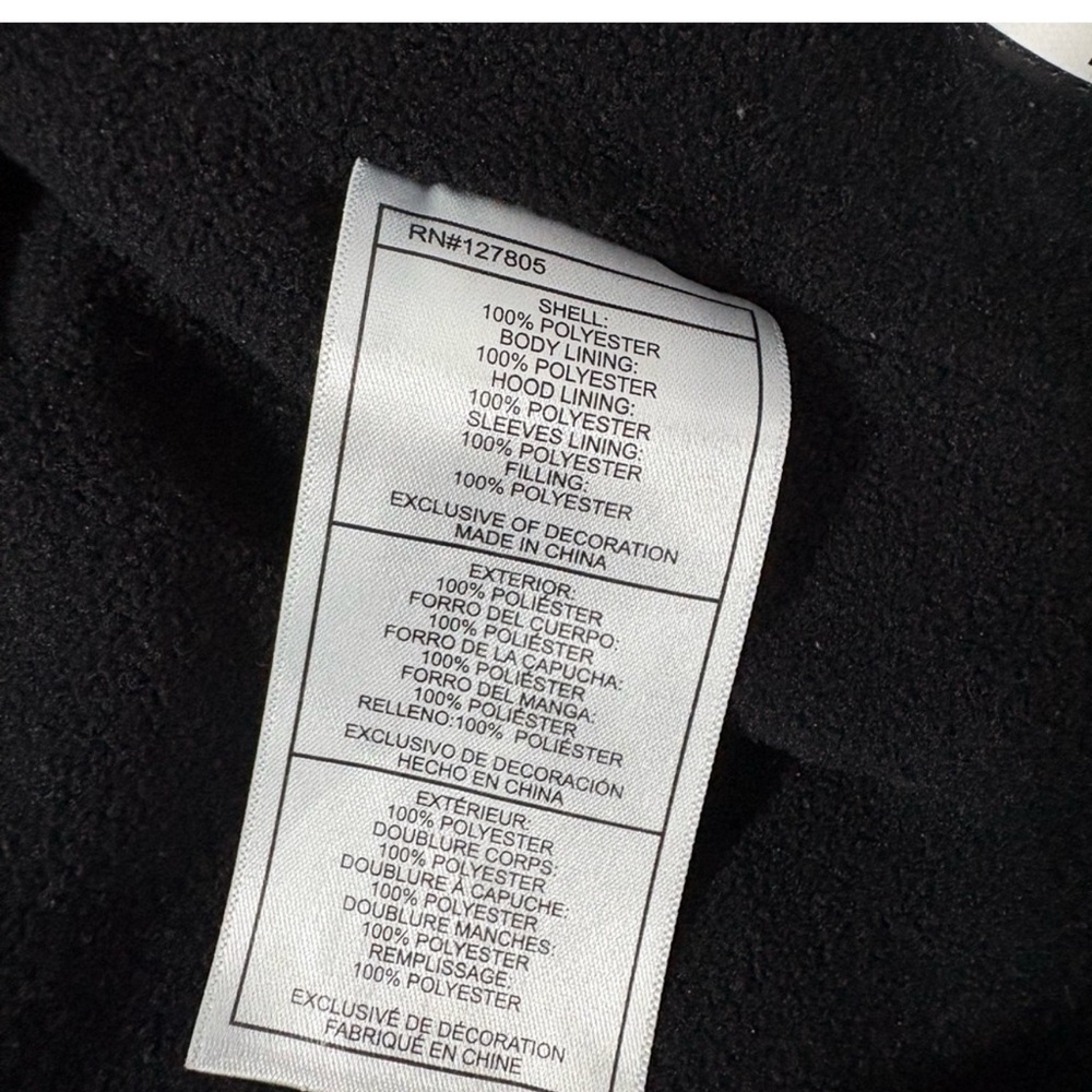 EUC Reebok Black Puffer Coat/Bomber Jacket Toddler Size 12M - Picture 5 of 7
